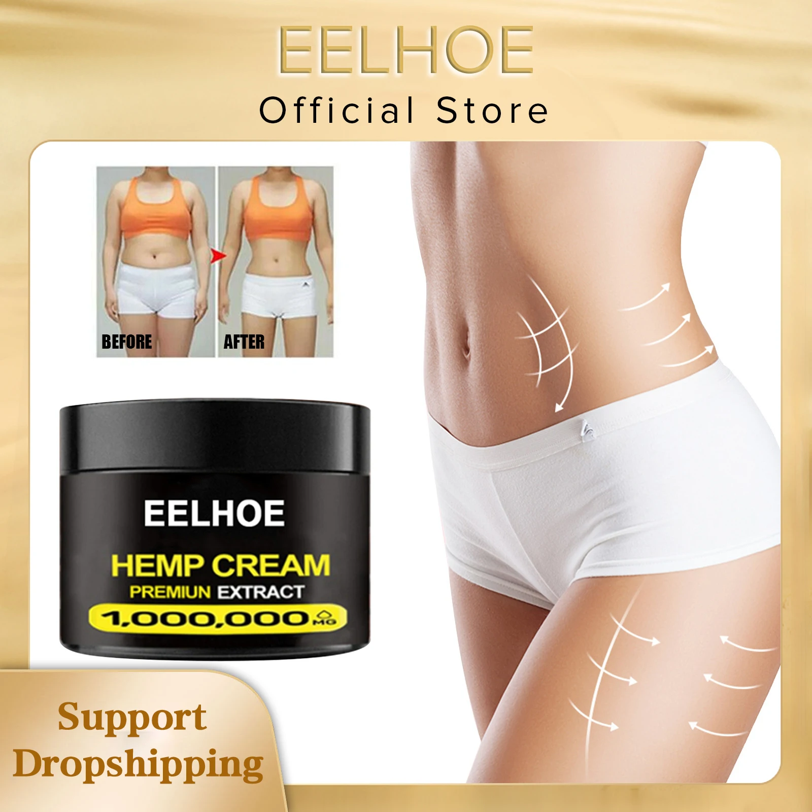 

EELHOE 50g Slimming Cream Shaping Abdominal Effectively Tightening Muscles Weight Loss Fat Burning Sweat Powerful Massage Cream