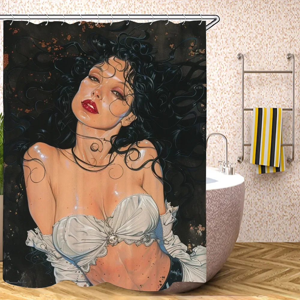 Занавеска для душа Milo Manara Apicsche современный стиль водонепроницаемый