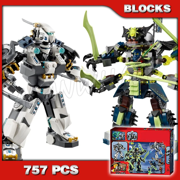 

757pcs Titan Mech Battle Zane's Mech-enstein Nya's Cave 10399 Building Blocks Kids Sets Bricks Compatible with Model