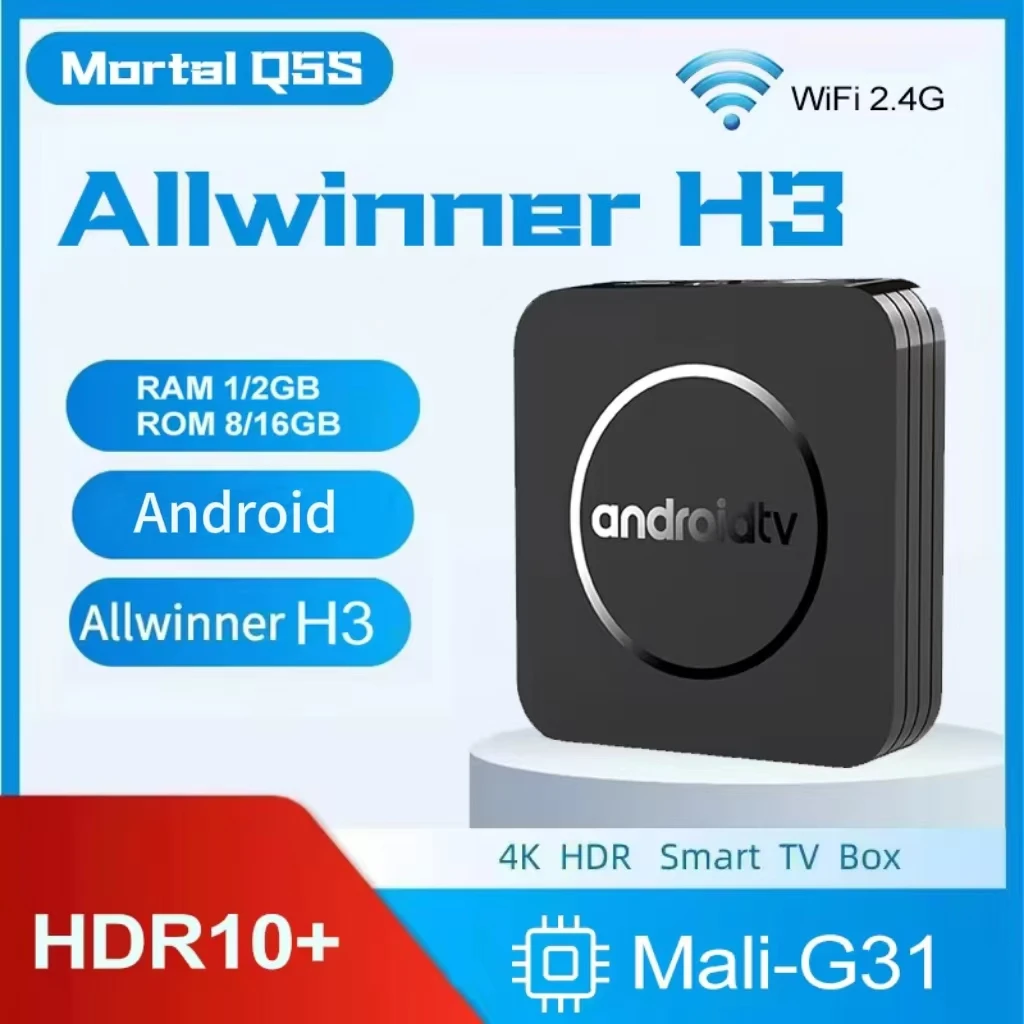 Пульт ДУ для Android 7.1 Smart TV Box KANAVI Mortal Q5S 4K CPU Allwinner H3 с Mali-G31 2.4G Wi-Fi