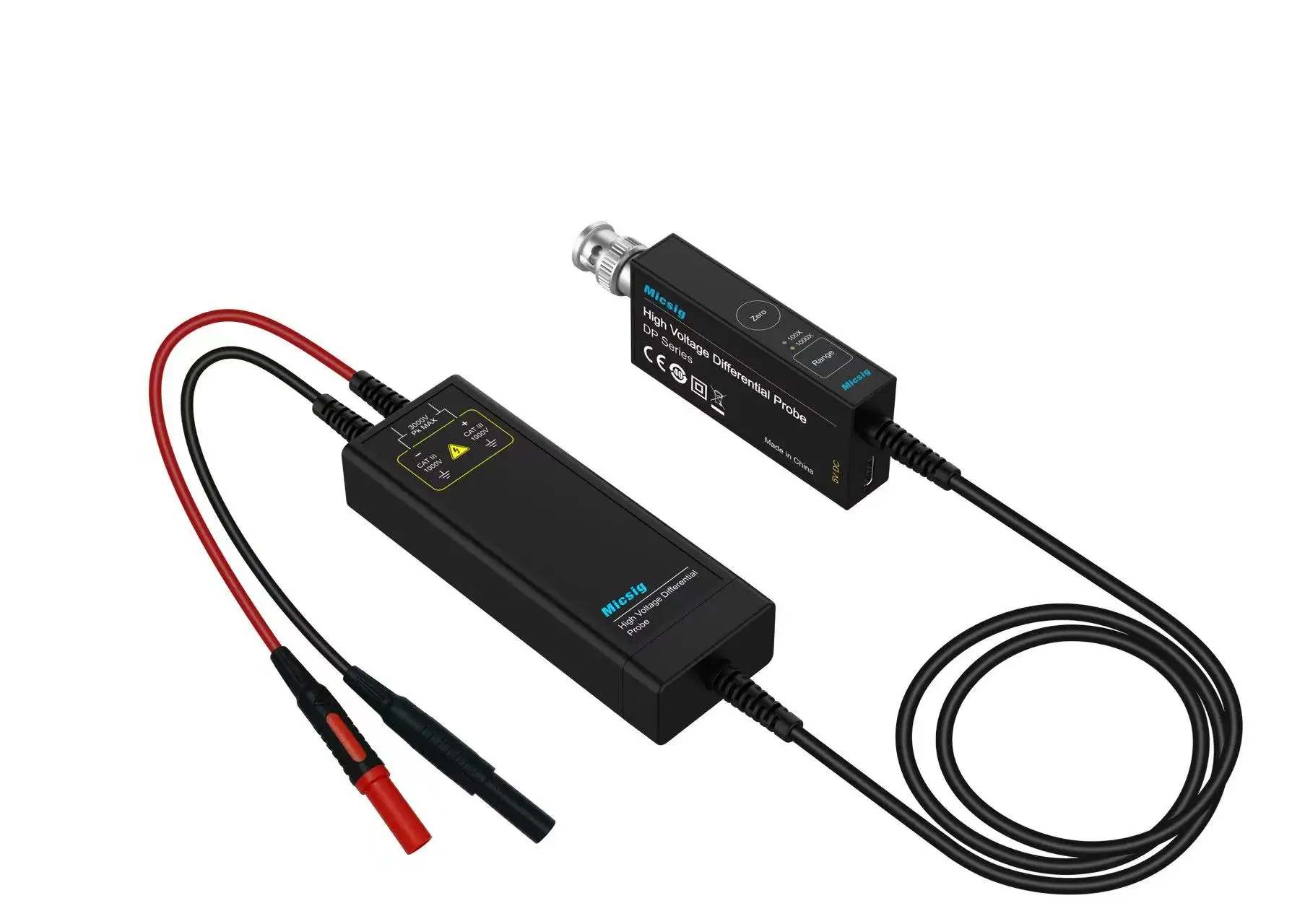 Фото Высоковольтный дифференциальный пробник Micsig DP10013(DP1500)DP1007(DP700) - комплект с временем восхода 3.5 нс и коэффициентом затухания 50X / 500X №1