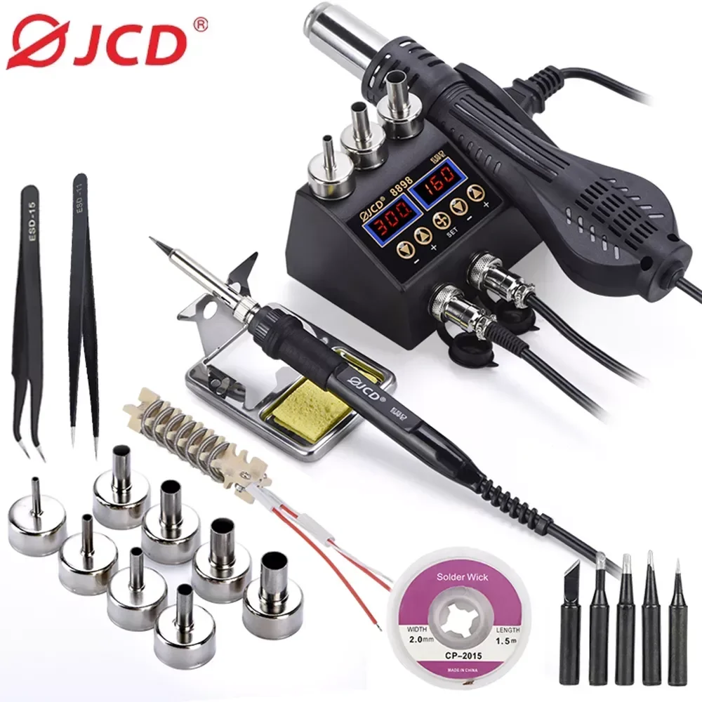 

Сварочная станция 2 в 1 750 Вт SMD, для пайки на воздухе, цифровой ЖК-дисплей, сварочная станция для BGA PCB IC Repai