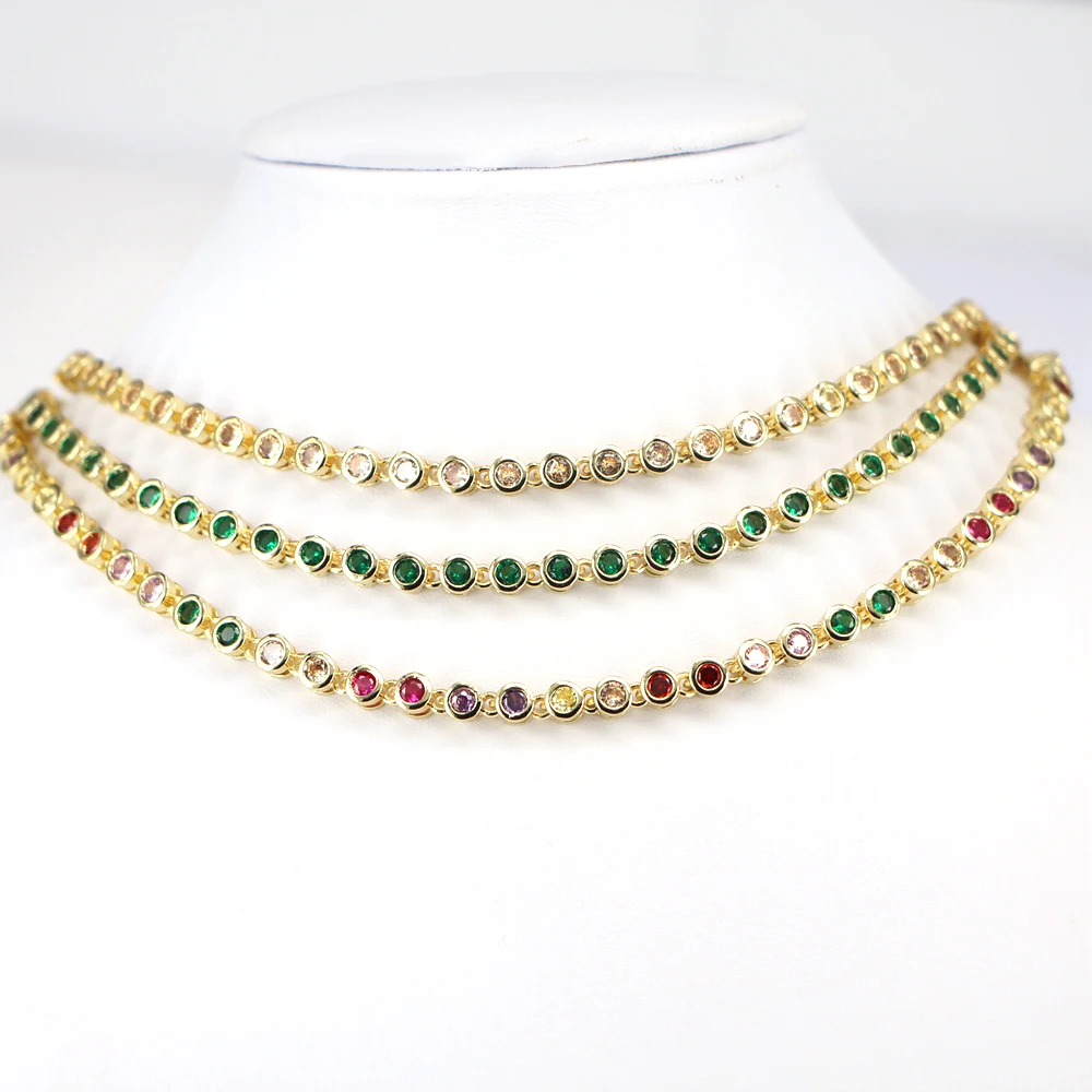 5 шт., цепочка с кубическим цирконием, ожерелье с кристаллом из кубического циркония, ожерелье для тенниса с кубическим цирконием, теннисная цепочка, изысканное ожерелье