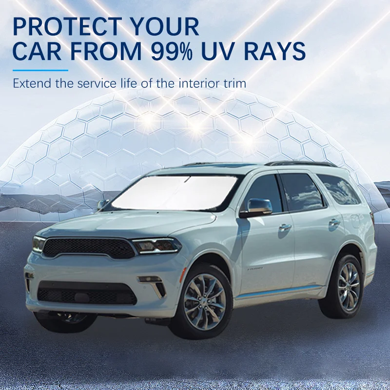Фото Для Dodger Durango Journey RAM SRT летние автомобильные аксессуары, солнцезащитные козырьки на лобовое стекло автомобиля, солнцезащитный крем на переднее окно, УФ-зонтик №1