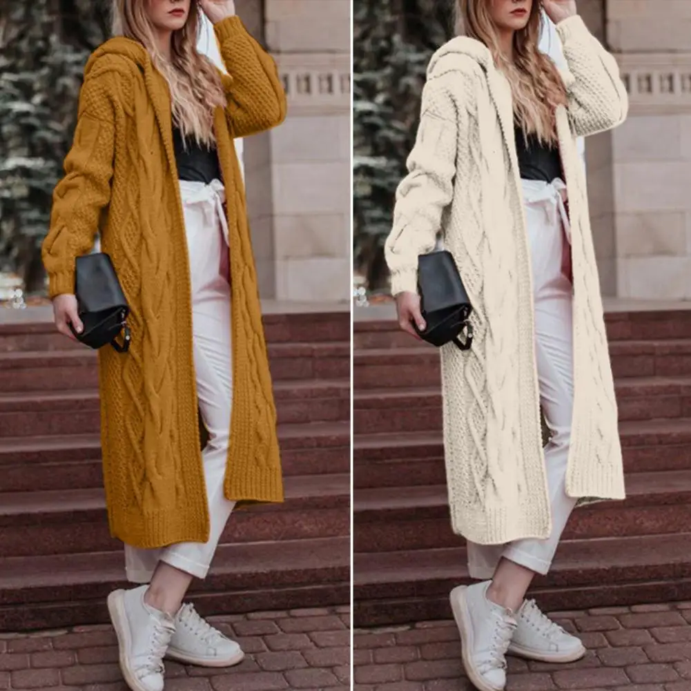 

Chic Knit Cardigan Front Open Warm Plus Size Long Sleeve Women Cardigan
