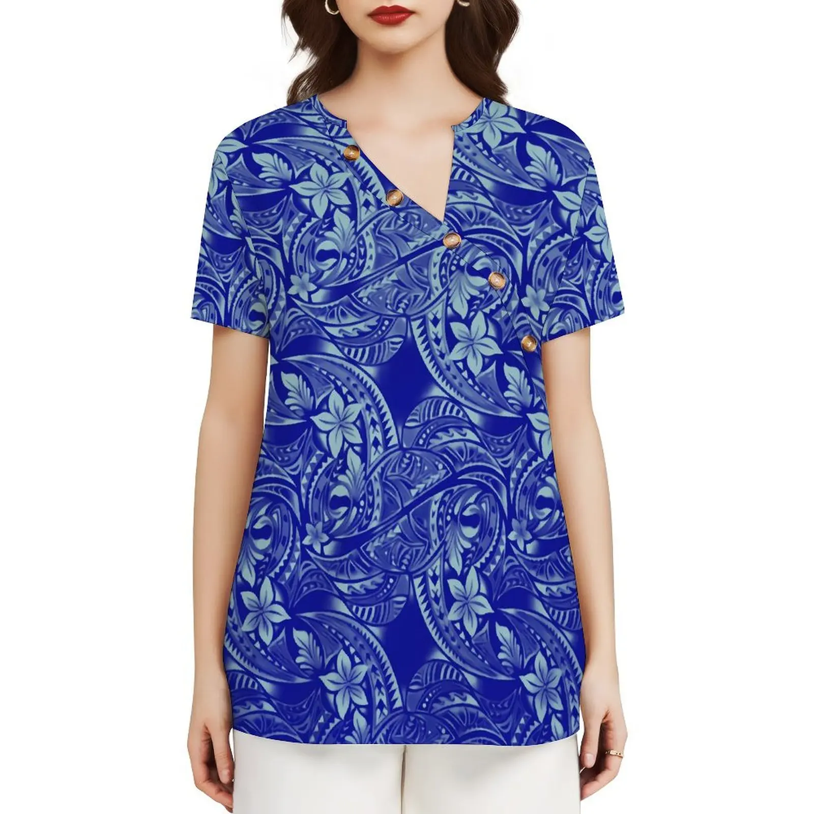 Дизайн с диагональным воротником и пуговицами в китайском стиле коротким