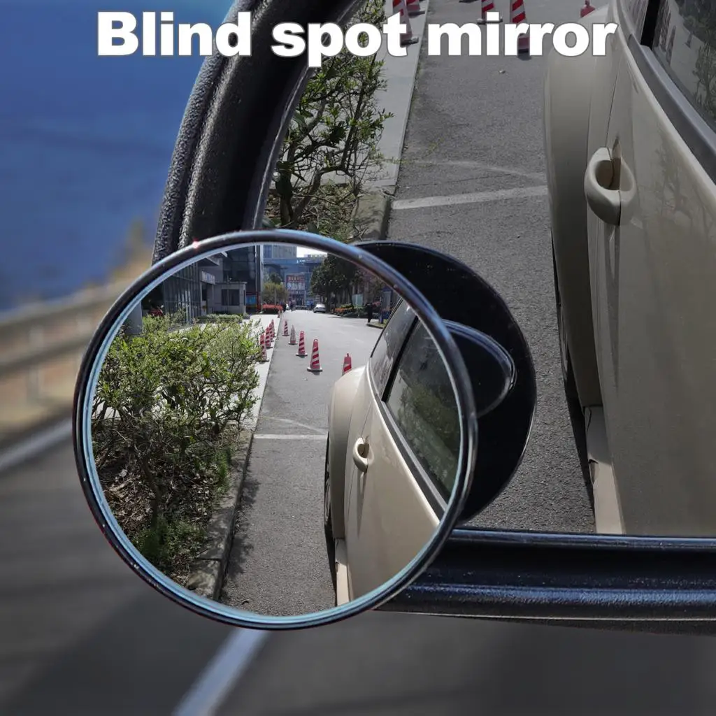 

2pcs 360° Wide Angle Blind Spot Mirror Round Convex Side Blindspot Mirror Rearview Rear View Glass Small Mirror Angle Adjustable