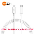 Оригинальный кабель ZMI 100 Вт usb type c к usb type c для Apple Macbook Samsung xiaomi redmi, зарядное устройство usb c, быстрая зарядка PD