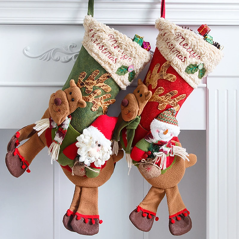 

Long Legs Santa Claus Christmas Stockings Xmas Gift Candy Bag Christmas Decorations for Home Christmas Tree Decoration