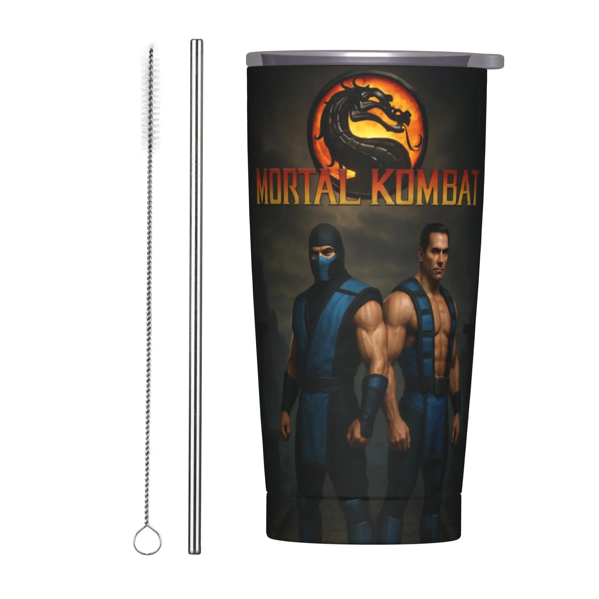 Фото Термокружка Mortal Kombat II Movie 2026, вакуумная, из нержавеющей стали, для кофе, смузи, чая, непроливаемая, 20 унций №1