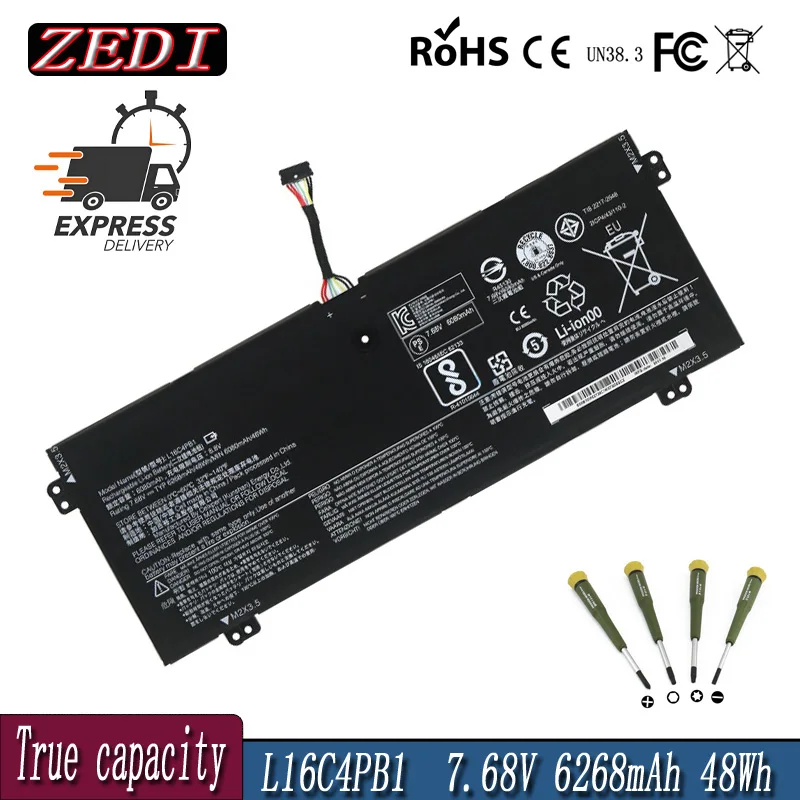 ZEDI Новый аккумулятор для ноутбука L16C4PB1 Lenevo Yoga 720-13IKB 720-13IKBR 710-15IKB 730-13IKB 13IKBR L16L4PB1 L16M4PB1