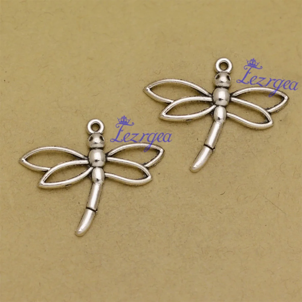 Винтажные подвески в виде стрекозы 20 шт./партия насекомых для браслетов ожерелий