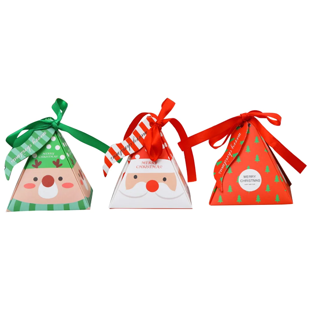 

24 pcs Seasonal Goodie Bags Christmas Treat Box Christmas eve Box Holiday Candy Holder Christmas Present Box Santa Claus Boxes
