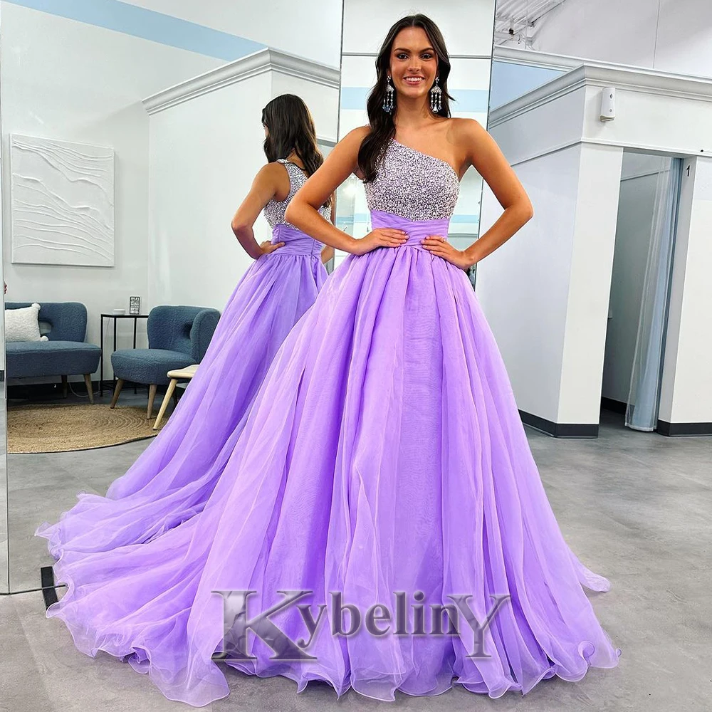 

Kybeliny Delightful Prom Dresses For Woman 2024 One Shoulder Pleat A-line Evening Gowns Vestidos De Fiesta Party Made To Order