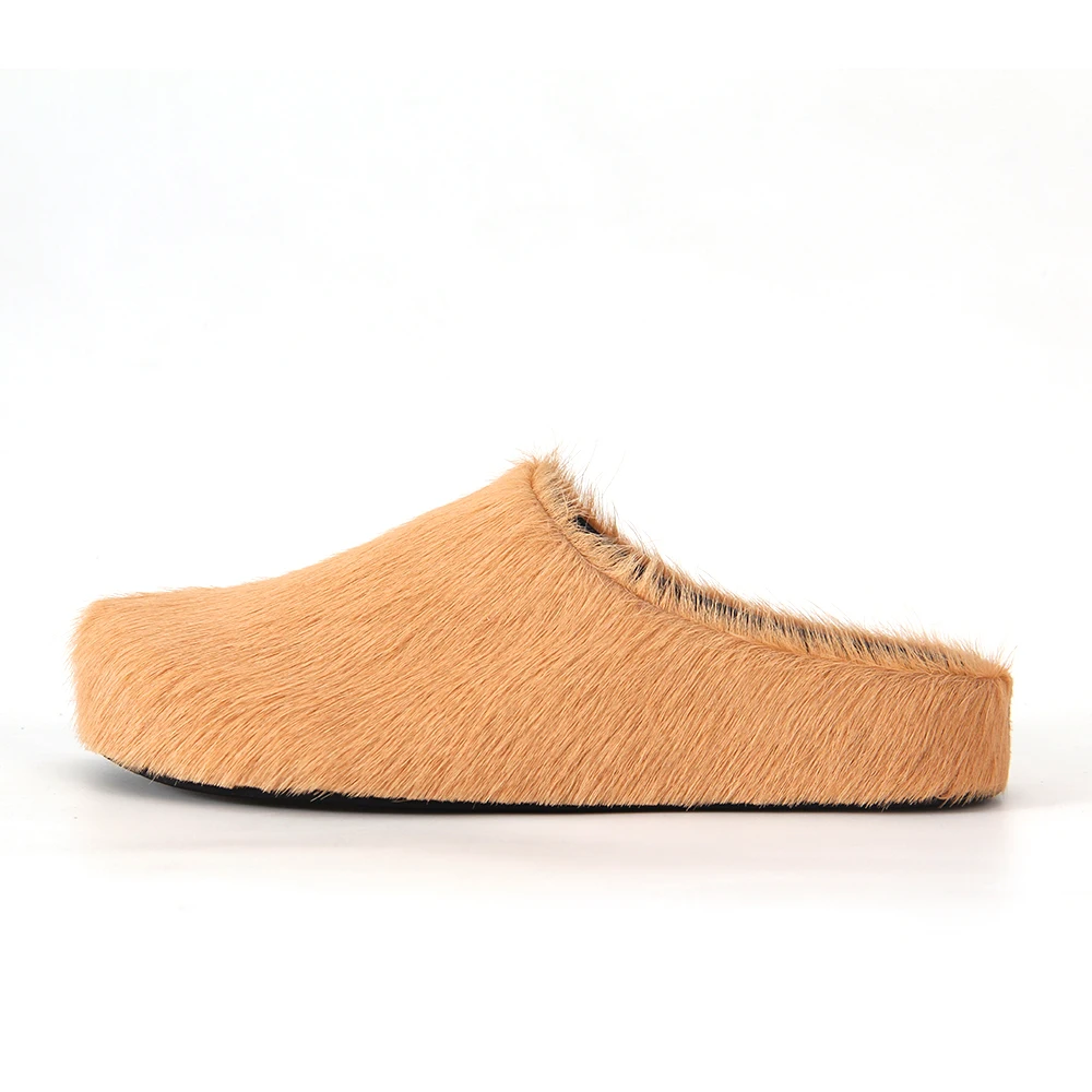 2023 Marathon New Plush Slippers, Lp Shoes for Men and Women Plush Comfort Flats, Green Plush Shoes Candy Shoes Muller Shoes