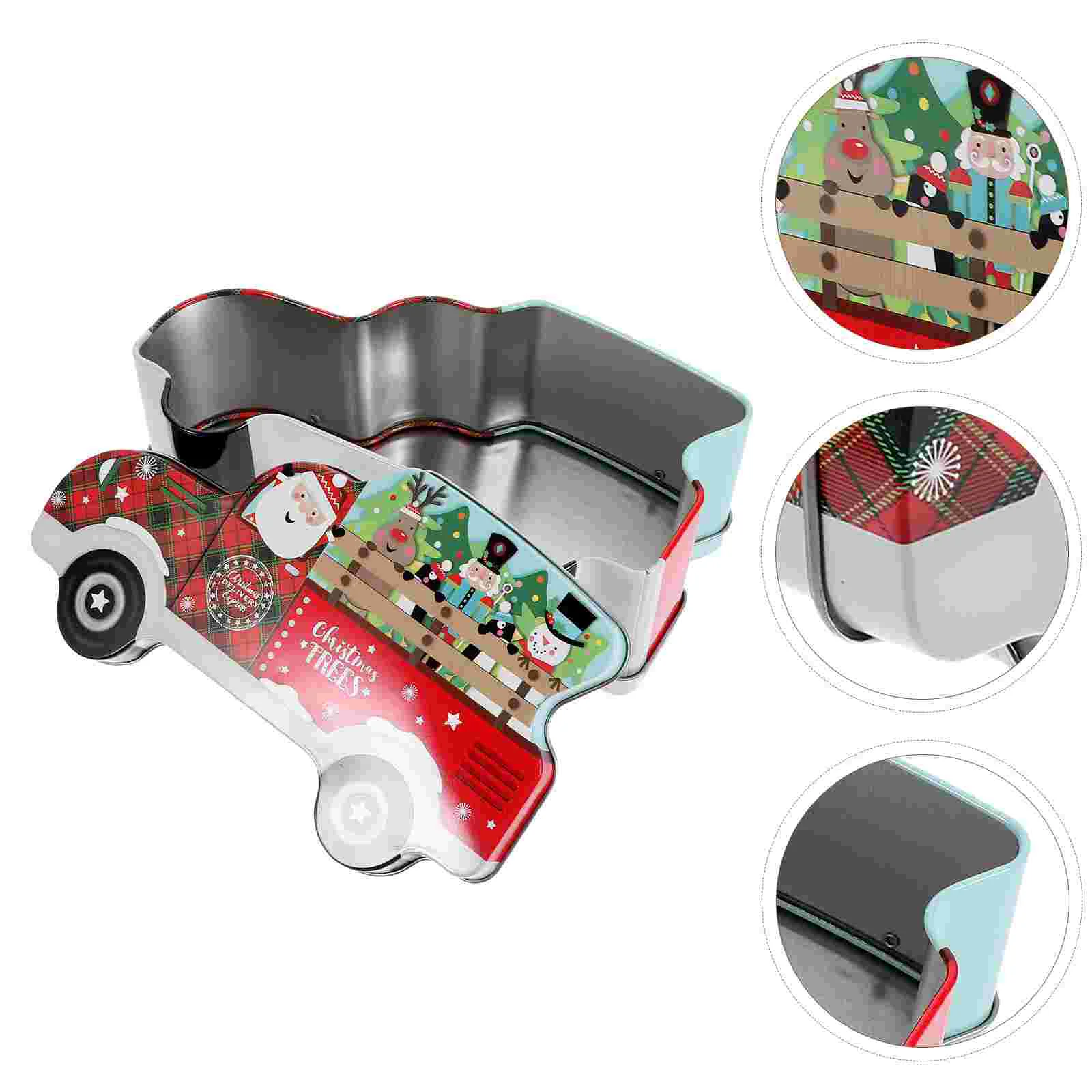 

Christmas Cookie Tins Candy Box Car Shape Biscuits Box Tinplate Cookie Containers Xmas Gift Treat Boxes Xmas Holiday