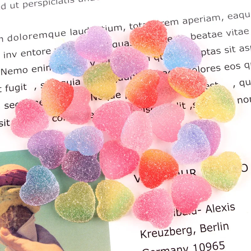 

10pcs Gradient Peach Heart Series Nail Art Charms 3D Gummy Jelly Design Nail Rhinestones Decorations DIY Kawaii Nail Accessories