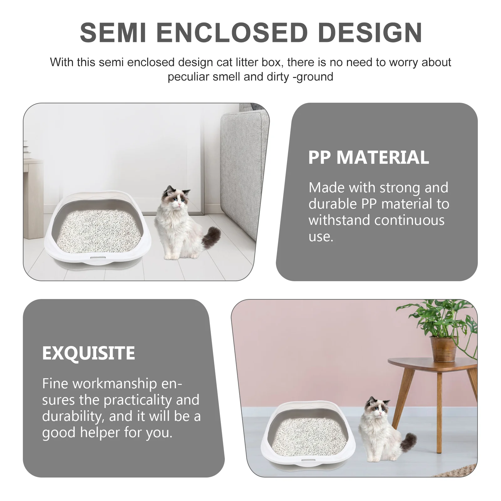

Cat Litter Box Kitten Clean Toilette Anti-splash Pet Plastic Anti-Splashing Training Potty