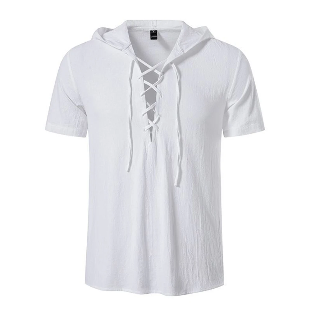 

Male Shirt Hooded Plain Hoodie Mens Short Sleeve Solid Color Summer T Shirt Top Blouse Yoga Shirt Youth Brand New