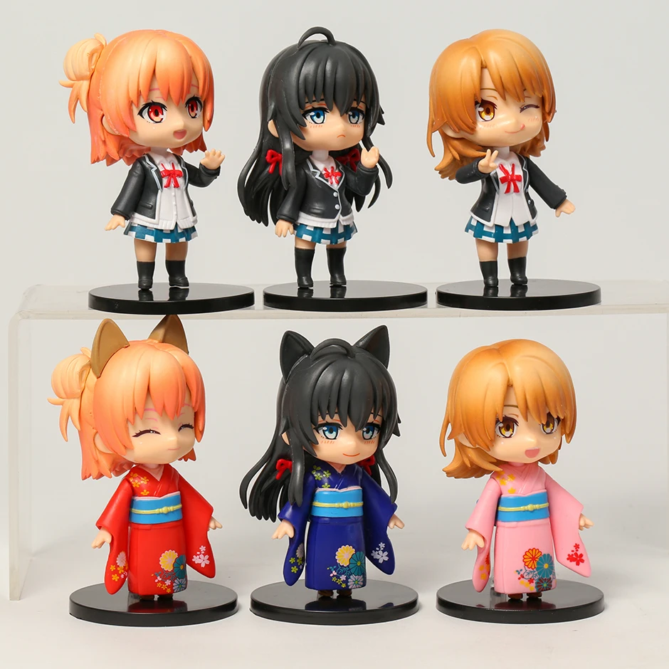 

My Teen Romantic Comedy SNAFU Yukino Yukinoshita Yui Yuhigahama PVC Model Dolls Colletible Figurals Decor Figures 6pcs/set 10cm