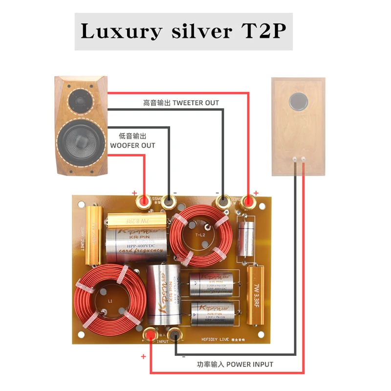 Фото HIFIDIY Hi-Fi 2WAY 2 динамик (твитер + бас) динамик s аудио кроссовер с делителем частоты фильтры X2B №4