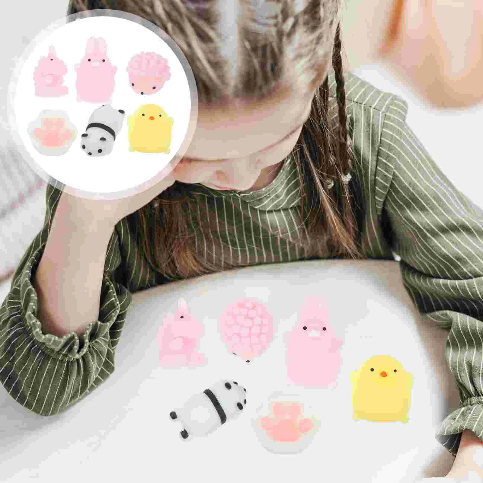 

12pcs Cartoon Animal Squeeze Toys Soft Fidget Toy Animal Squishy Toy Desktop Decor