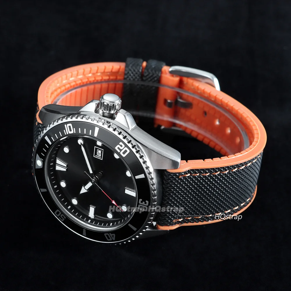 Высококачественный нейлоновый ремешок для часов Omega с резиновой подошвой, 18 мм, 20 мм, 21 мм, 22 мм, водонепроницаемый, синий, оранжевый, мужской и женский браслет (art.: 3920dbc21ab10) - 3920dbc21ab10