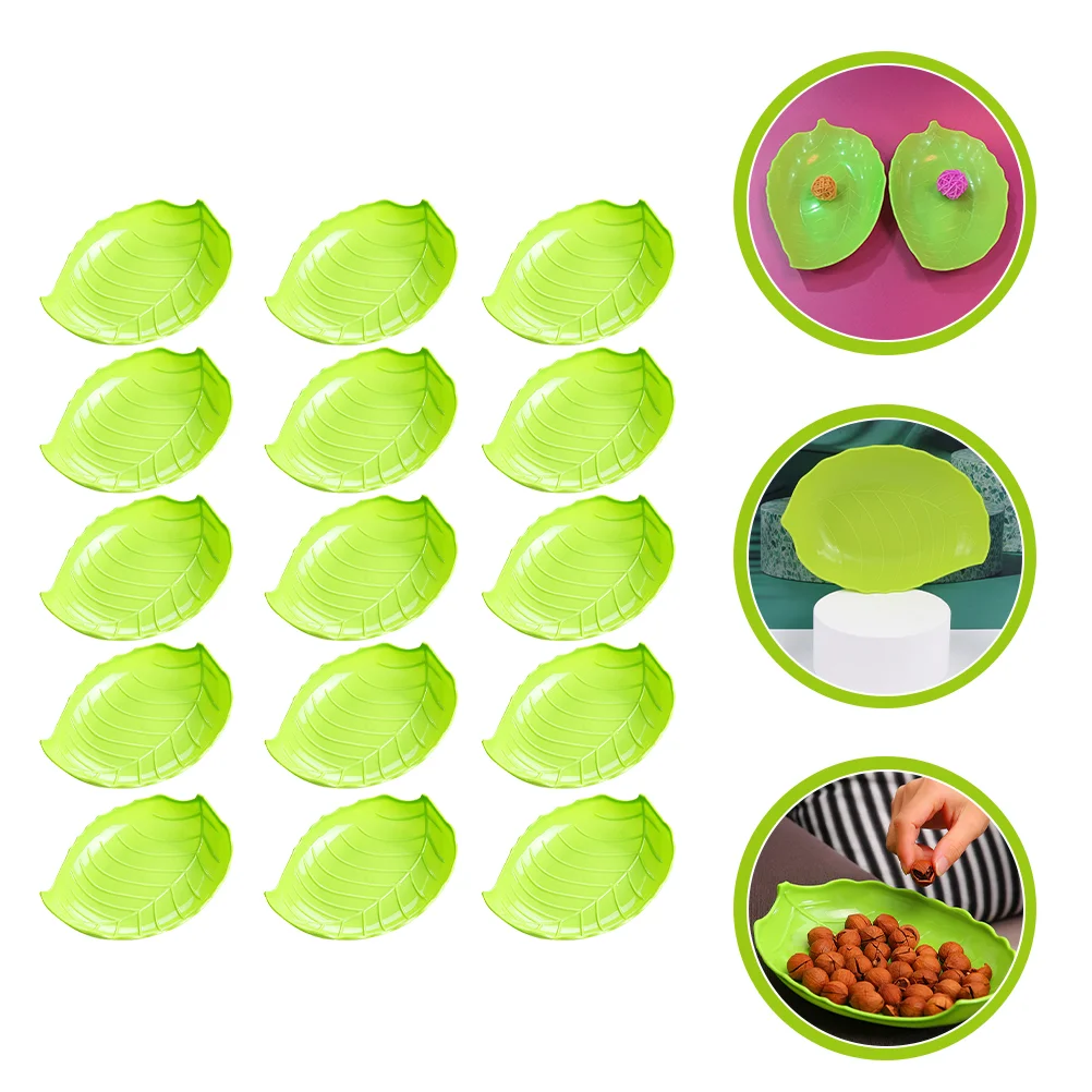 

15 Pcs Snack Leaf Plate Palm Bowls Trays Salad Dish Snacks Serving Table Display Fruit Plates Decorative