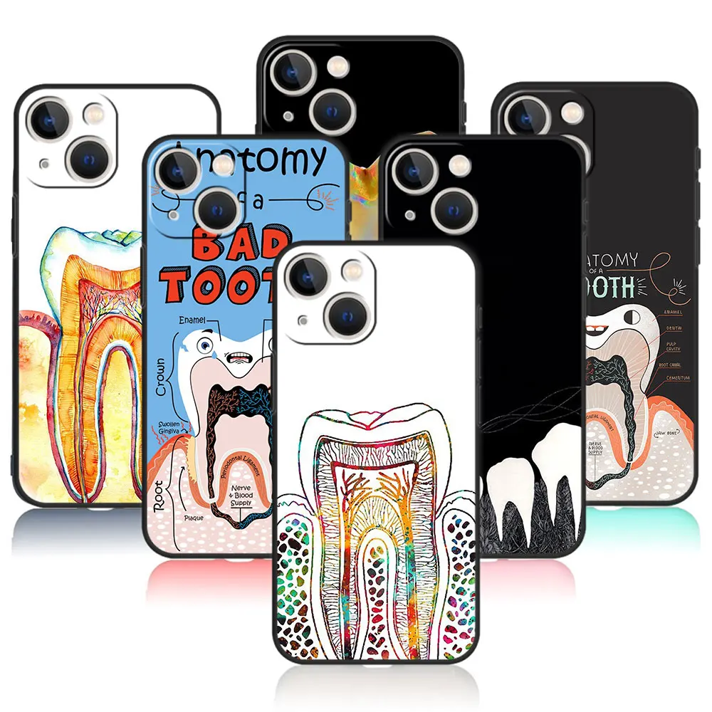 

Silicon Full Human tooth structure For Apple iPhone XR X XS 8 Plus 14 13 Pro Max 12 11 7 6S 5 5S 6 Mini SE2022 SE2 Fundas