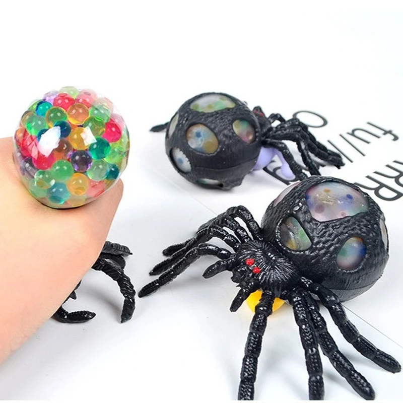 

Hand Squeeze Toy Sensory Stretchy Ball Interactive Toy Spider W/ DNA Bead Decompressing Toy for Stress Relief Desk Decor