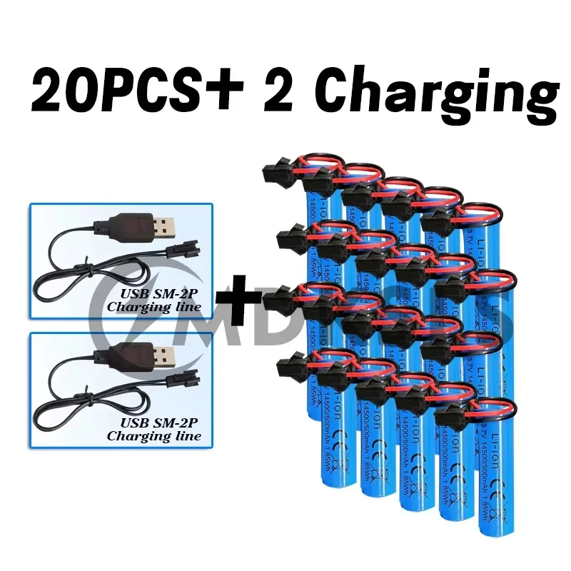 Новая перезаряжаемая батарея 3.7V 500mAh 14500 SM-2P с зарядным устройством для радиоуправляемых машинок C2 D828, аксессуары для игрушек, радиоуправляемых машинок. (art.: 3920da730ba57) - 3920da730ba57
