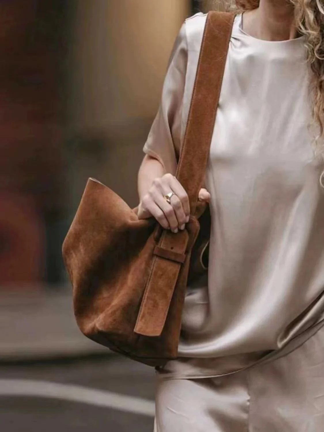 Роскошная дизайнерская сумка и кошелек из искусственной замши в винтажном стиле