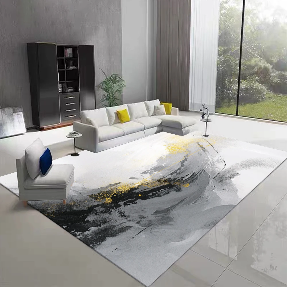 

Luxury Nordic Carpet Living Room Thickened Fluffy Bedroom Rugs Minimalist Abstraction Lounge Lobby Floor Mats Plush Carpets