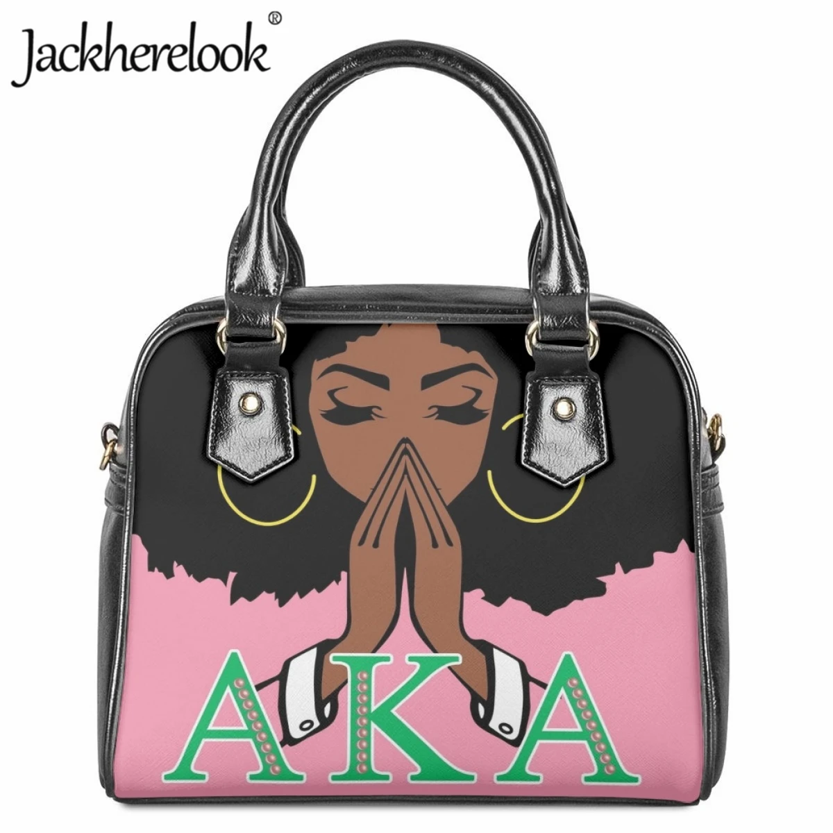 

Jackherelook Alpha Kappa Alpha Sorority Print Design Ladies Casual Tote Bag Fashion Trend Crossbody Bag New Party Messenger Bag