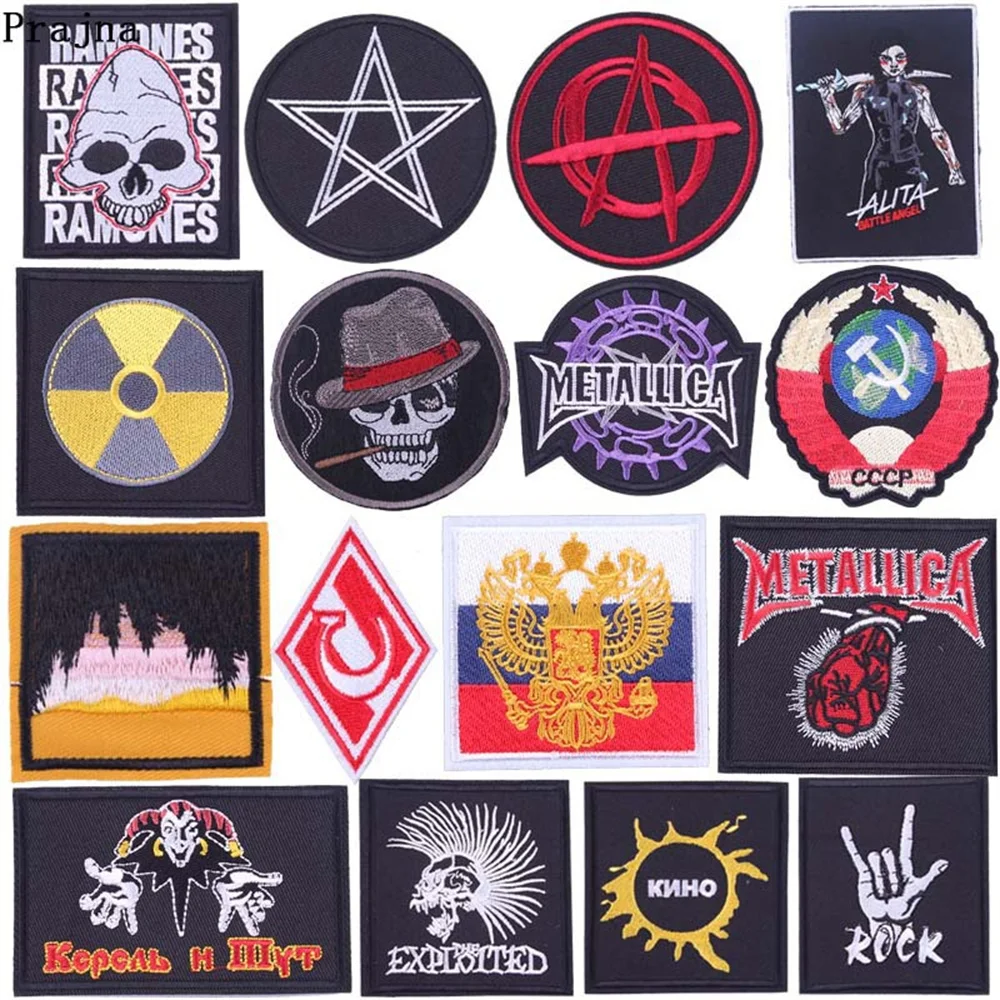 

16Pcs/Lot Punk trend embroidered cloth paste personalized Street hip hop motorcycle clothing decoration DIY fashion patch