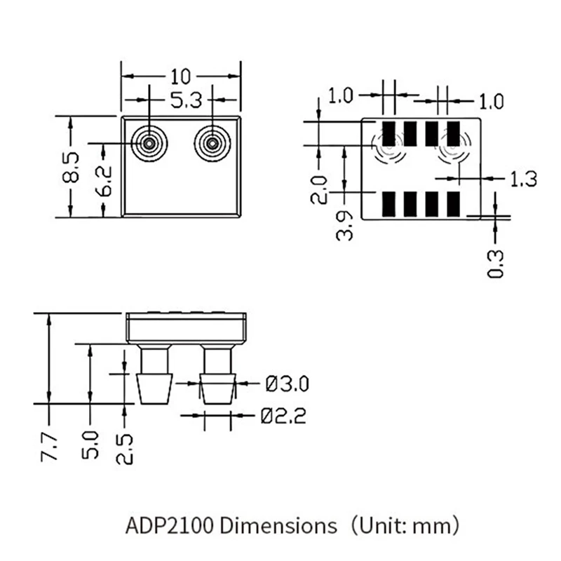 Цифровой Дифференциальный Датчик давления газа ASAIR ADP2100 -500-+ 500 Па детали