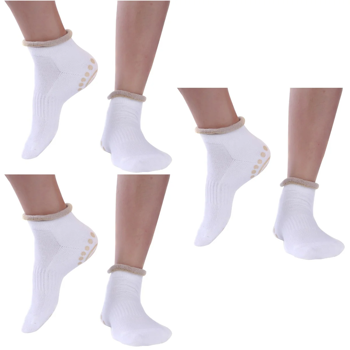 

3 Pairs Yoga Socks Women’s Non Anti-Skid Pilate Grip Ankle Socks (Color)