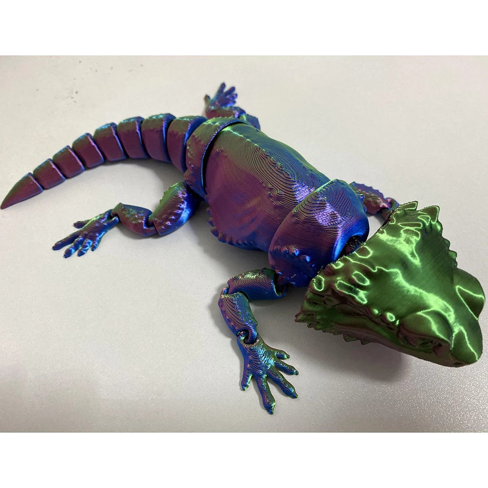 

3D Printed Pogona Vitticeps Model Australian Lizard Desktop Ornaments Jurassic World Dinossauro Figurine Animaux Gift for Boy