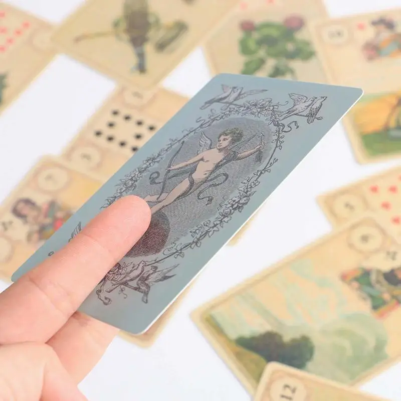 Карты Tarot Golden Lenormand портативная карта для загадочных гадания на 36 карт