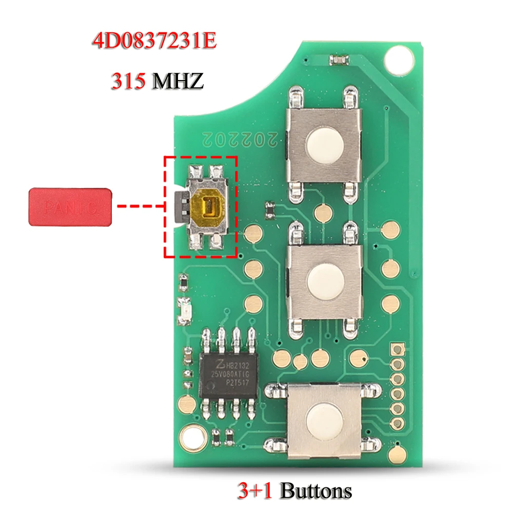 

jingyuqin 4D 0837231 A/E/K/R печатная плата дистанционного смарт-ключа автомобиля для Audi A3 A4 A6 A8 RS4 TT Allroad Quttro RS4 315/433 МГц