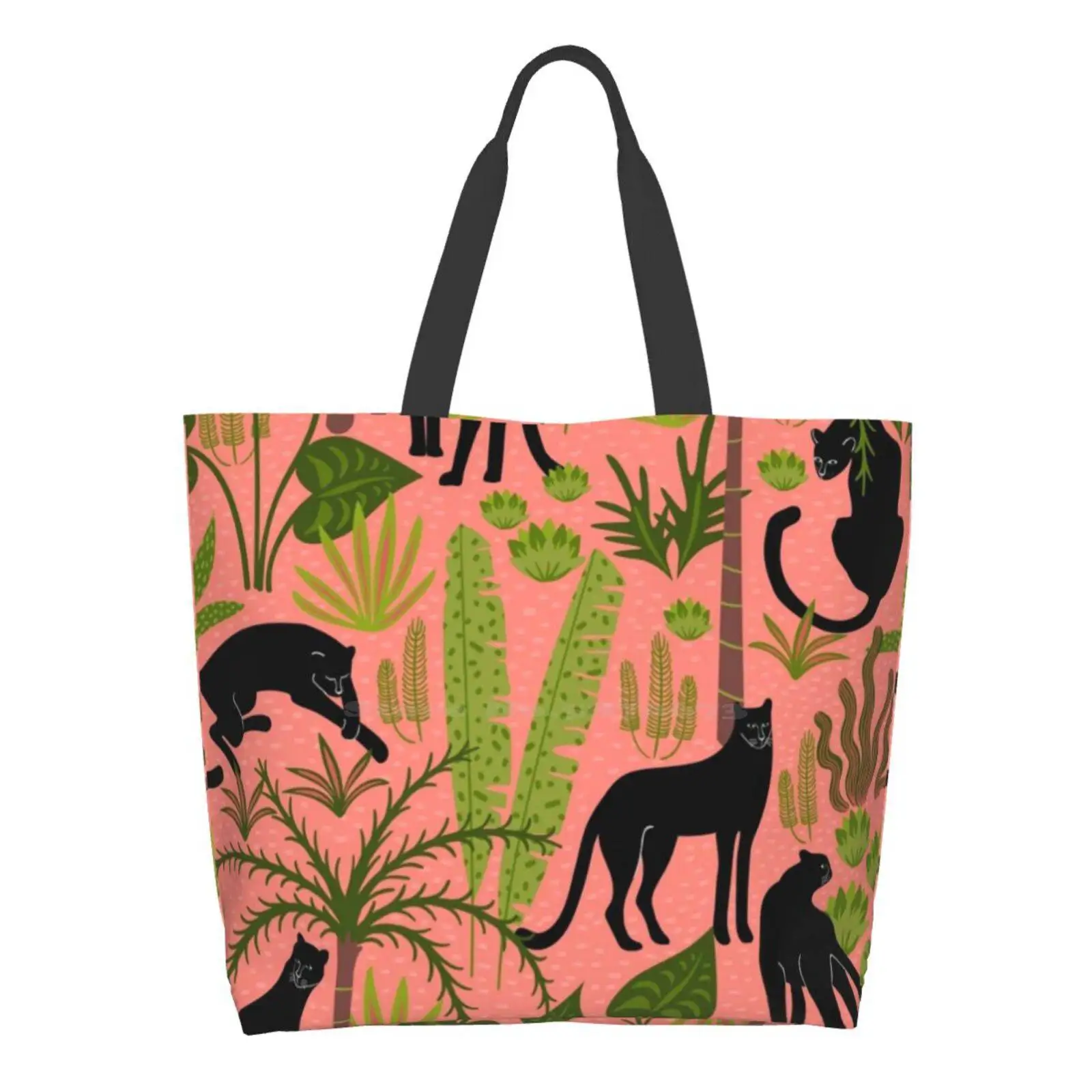 

Jungle Jaguar Print Shopping Bags Girls Fashion Casual Pacakge Hand Bag Cats Cat Leopard Tiger Tiger Tiger Cheetah Cat Lovers