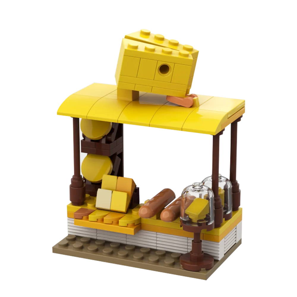 Конструктор MOC для сыра подставка городская улица лоток закуски и еда украшение