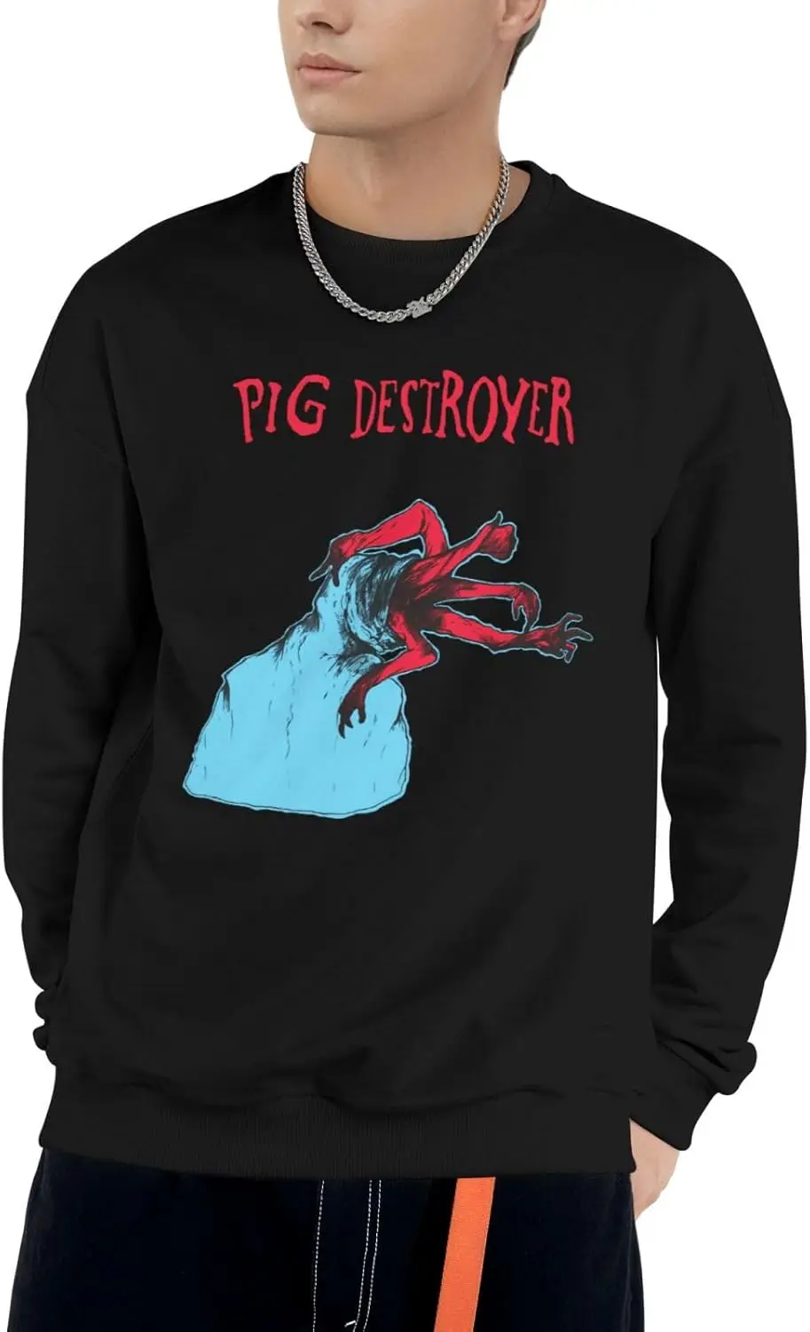 VVEDIK Pig Destroyer толстовка мужские с длинным рукавом и круглым вырезом модные