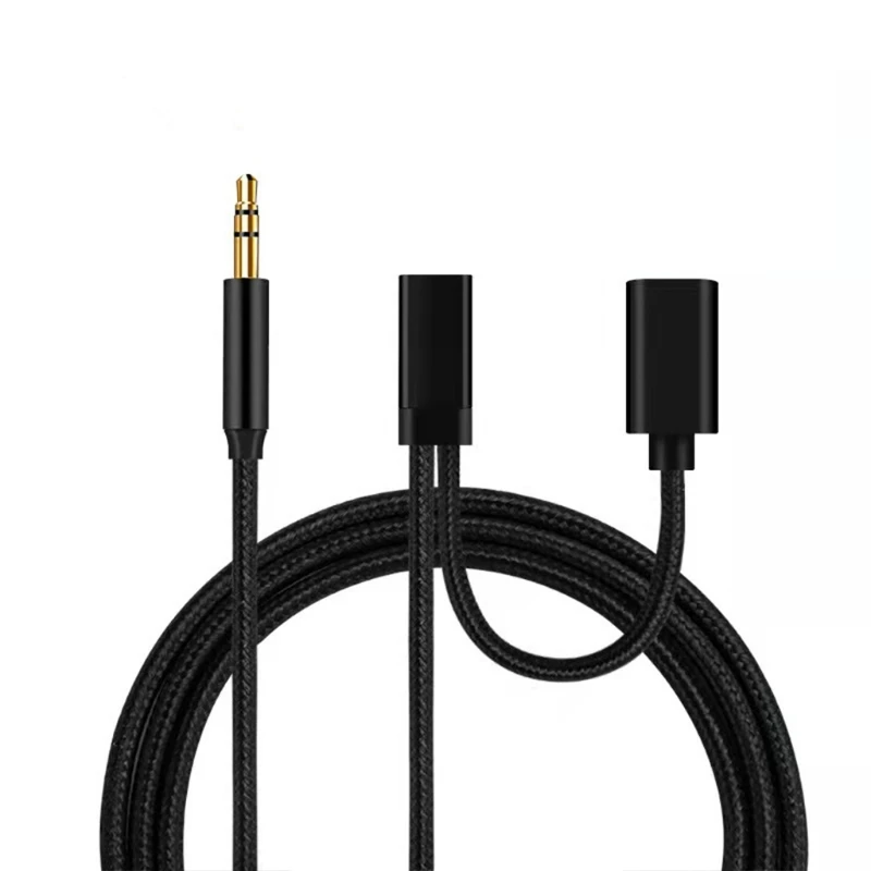 

Charging Cable 2 in 1 Lightning-to 3.5mm Nylon Braided Aux Cord Works with Car Stereo Speaker Headphone Charger