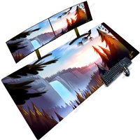 anime sky scenery mouse pad with backlight computer deskmats 120x60 xxxxl led rgb huge rubber pads computer accessories carpets