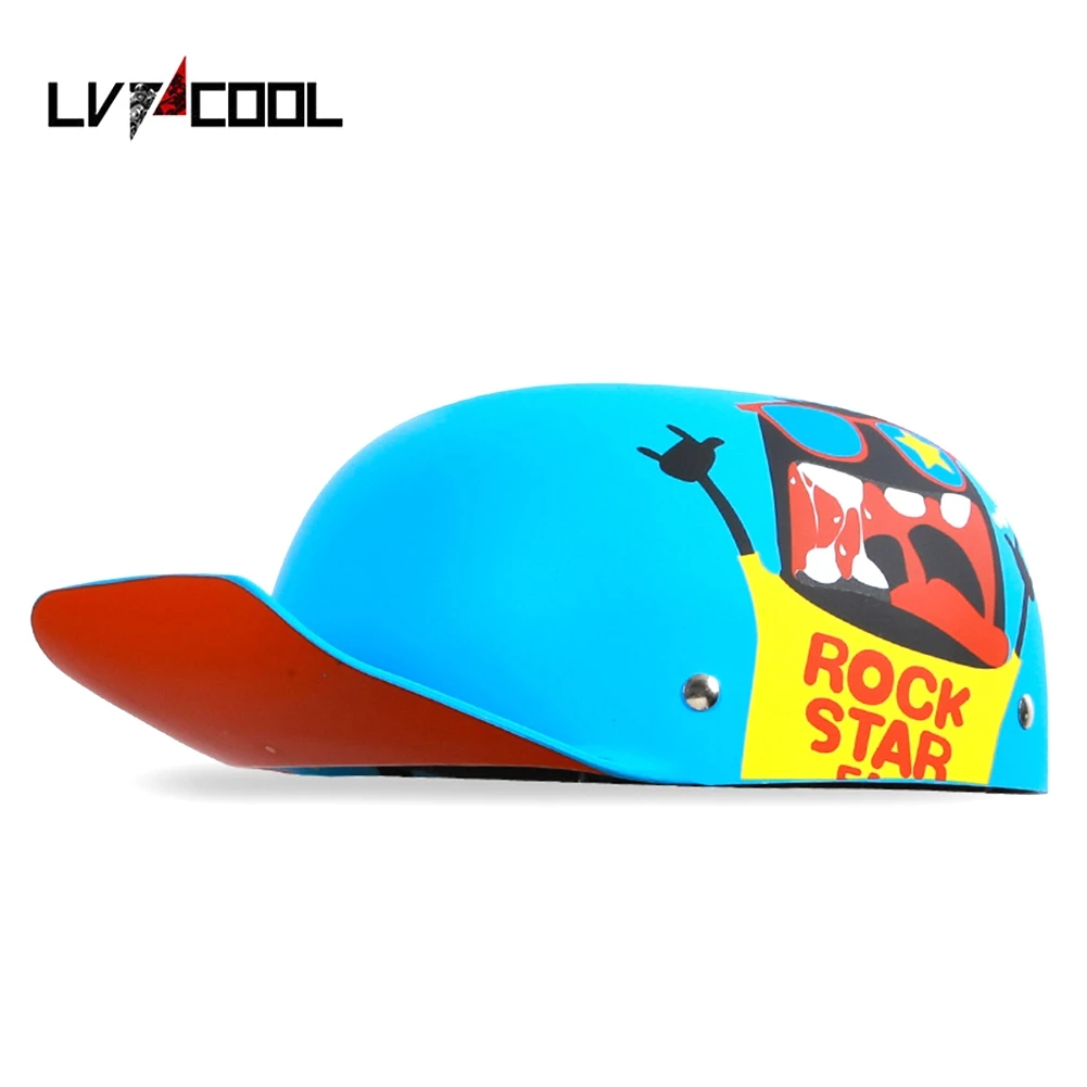 

LVCOOL 2023 Baseball Cap Helmet Motorcycle Helmets Summer Open Face Scooter for Cruiser Chopper Gangster Men Women I Type-XXL