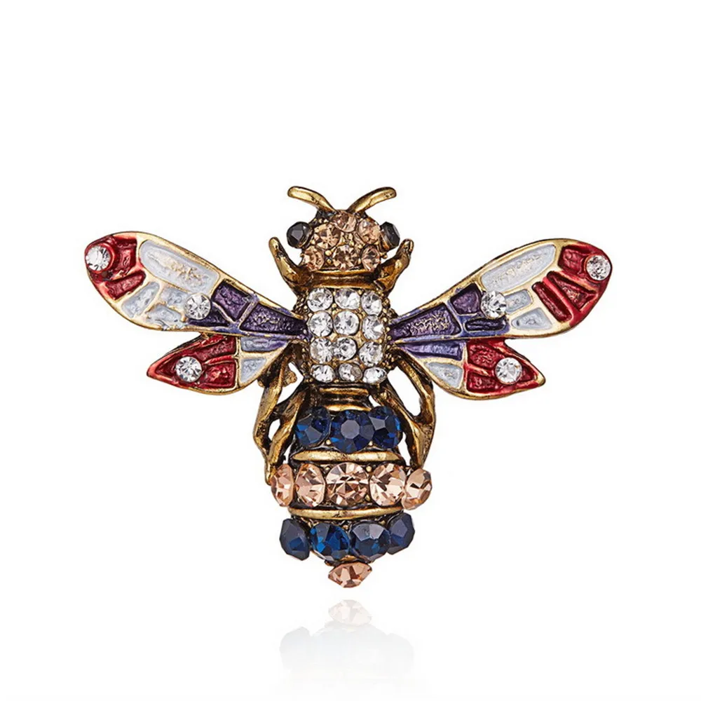 

Vintage Insect Animal Brooch Pins For Women Bling Rhinestone Cute Bee Brooches Enamel Pin Jewelry Wedding Party Bijoux Best Gift