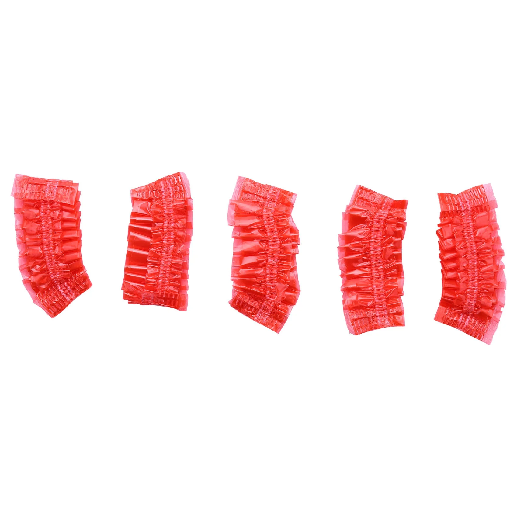 

100 Pcs Disposable Hairdressing Earmuffs Salon Clear Ear Cover Ear Protection Hair Dye Protect Cap Hair Color Styling Tool Red