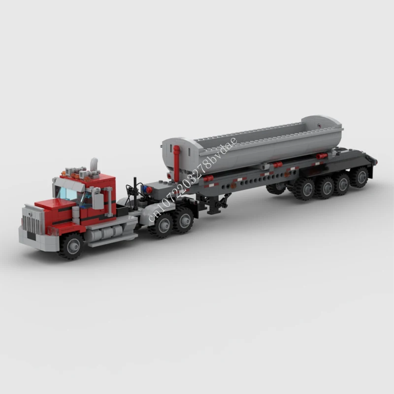 

670PCS MOC City Transportation Semi Truck with Side-Dump Trailer Model Building Blocks Bricks DIY Creative Assembly Toys Gifts