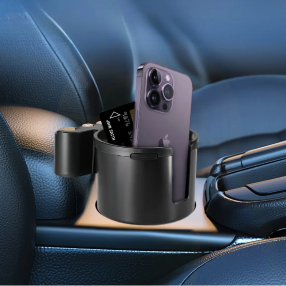 Автомобильный подстаканник 2-в-1 с органайзером для монет регулируемое основание